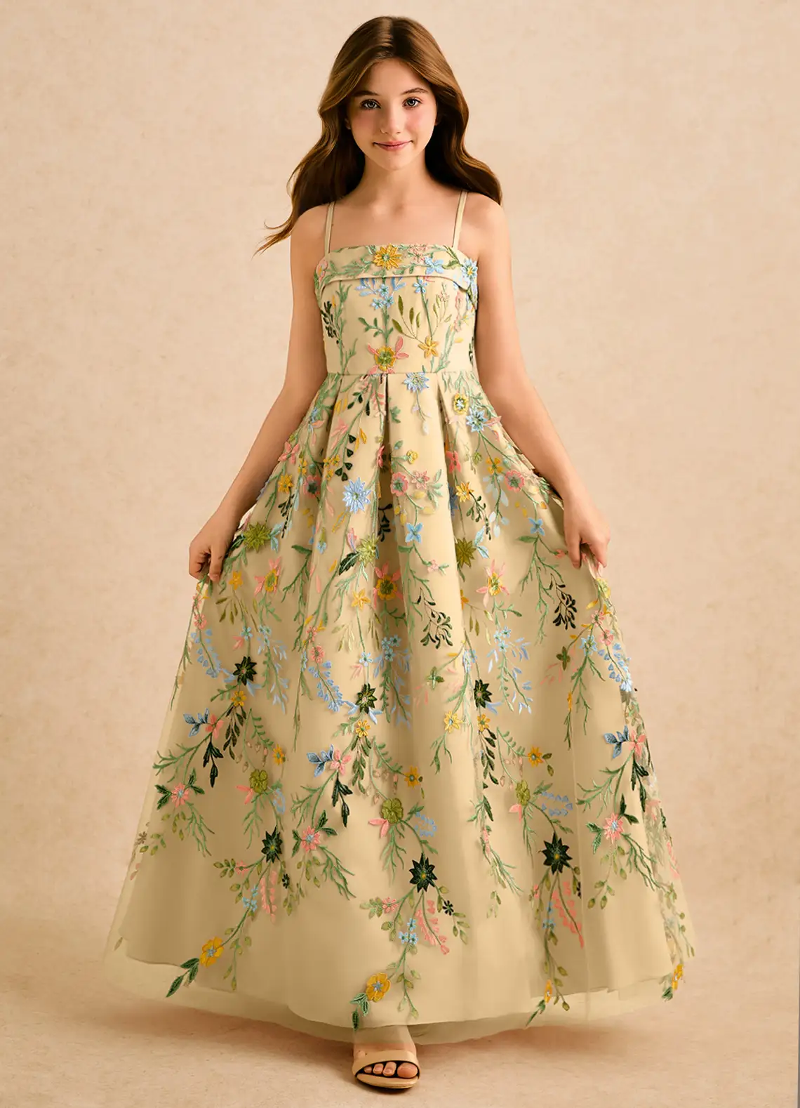 Girls Floral Party Princess Dress